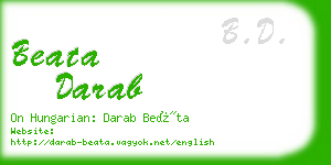 beata darab business card